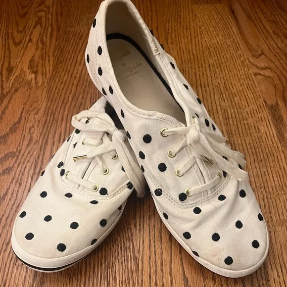 Kate Spade x Keds Polka Dot Cream and Black Sneakers - Picture 3 of 10